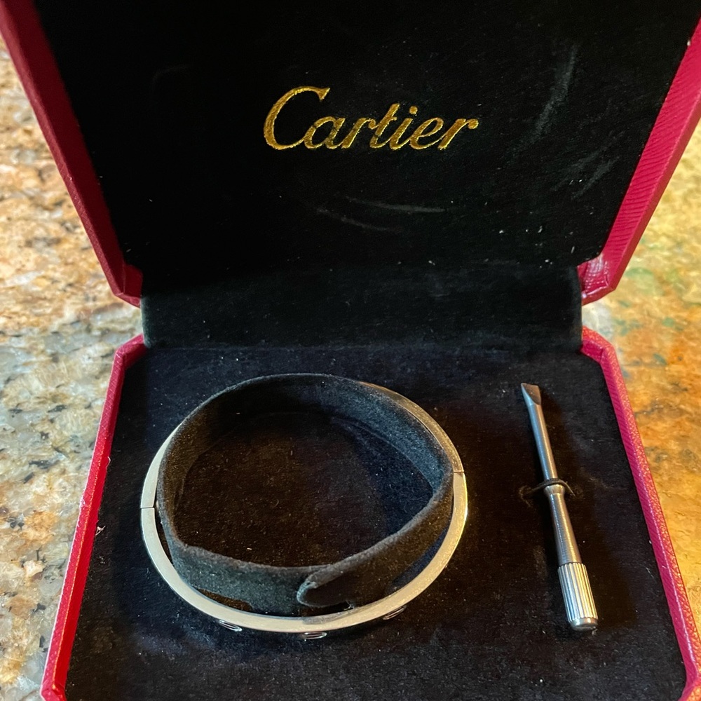 White Gold Plated Imitation Cartier love bracelet!